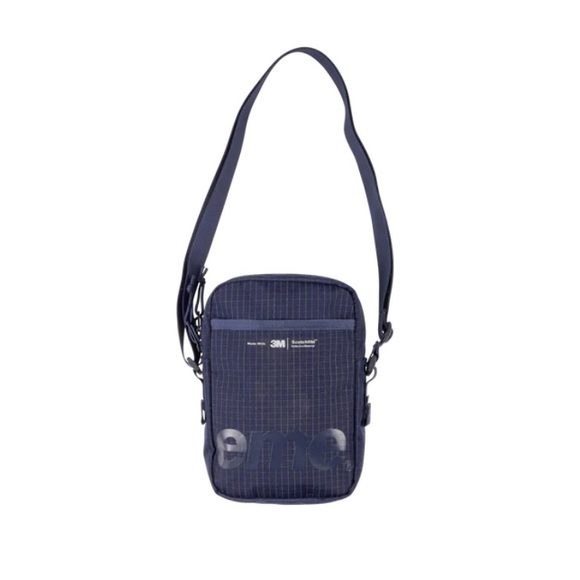 Supreme Navy Reflective Grid Pattern Shoulder Bag - Picture 3 of 4